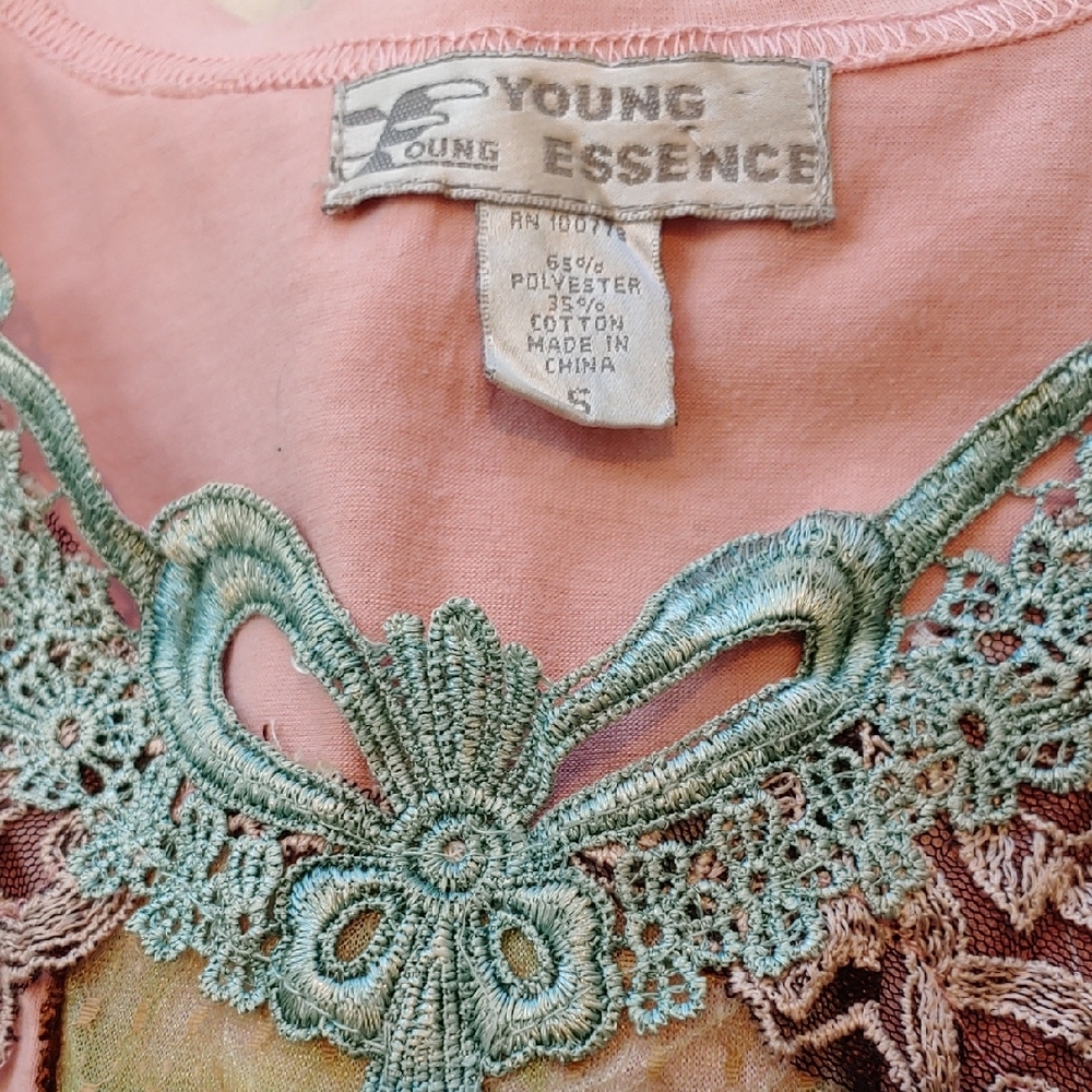 Young Essence Pink Ruffled Embellished Tank Top - Picture 2 of 4
